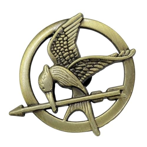 Image of GFM® MockingJay Inspired Mockingbird Brooch Pin Badge Mocking jay Games Hunger-Novelty Gift (C10-Antique Gold)(BRCH-MockBird-C10-ANTQSN)