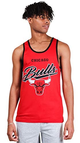 Image of Ultra Game NBA Chicago Bulls Mens Jersey Tank Top Mesh Sleeveless Muscle T-Shirt, Team Color, Large Red