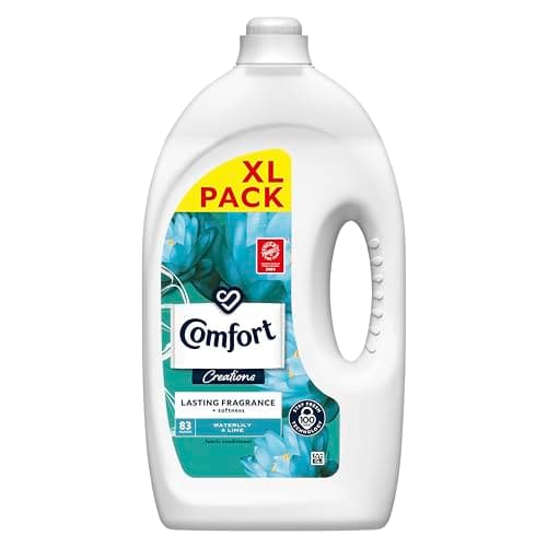 Image of Comfort Creations Waterlily & Lime Fabric Conditioner with Stay Fresh technology for 100 days of freshness + fragrance* 83 washes (2.49 L)