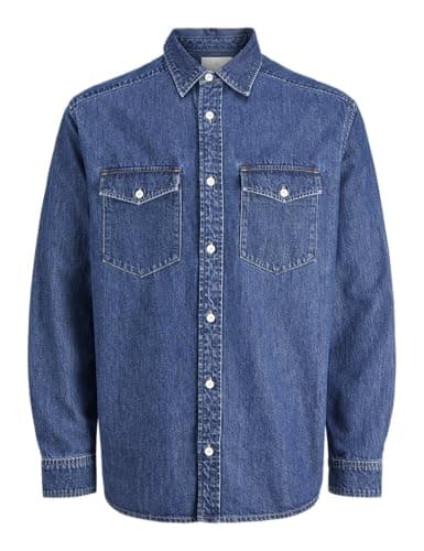 Image of JACK & JONES Jprccwalter Denim L/S Shirt, Blue Denim, M