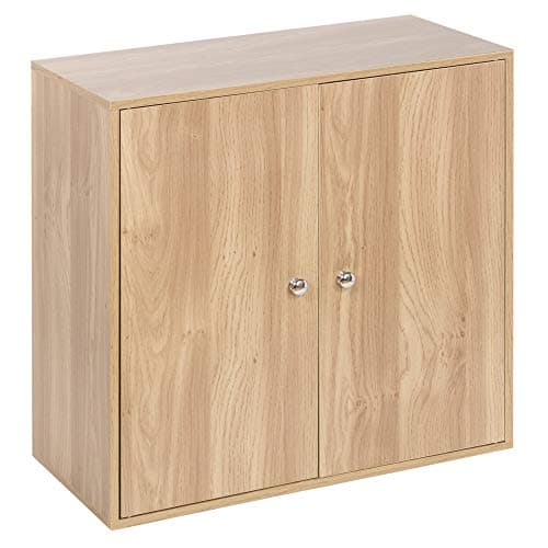 Image of URBNLIVING Oak Effect Wooden Storage Cabinet With Oak Doors