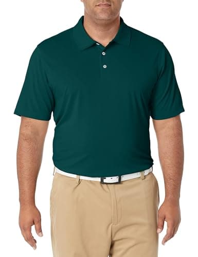 Image of Amazon Essentials Men's Golf Polo Shirt, Quick Dry, Short Sleeve, Dark Green, XL