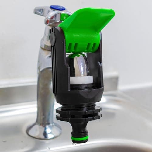 Image of Green Universal Tap Connector - Designed to facilitate The Connection Between Garden Hoses and a Variety of taps, Whether in The Garden or The Kitchen.