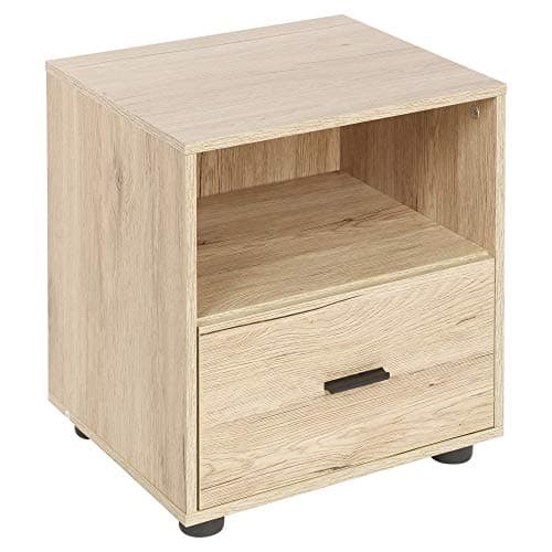 Image of URBNLIVING 1 Oak Drawer Bedside Cabinet