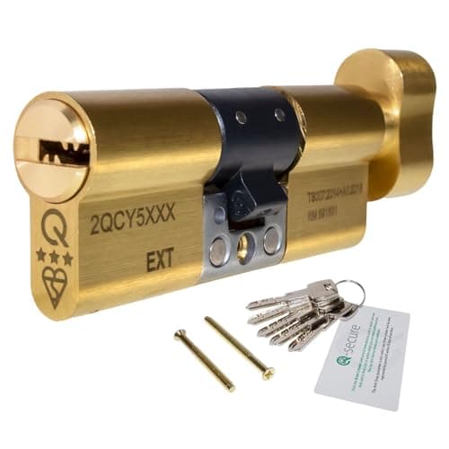 Image of Brass, 35/35 (70mm) greenteQ Orion TS007 3-Star Anti-Snap Thumbturn Euro Cylinder Twist Lock Door Barrel