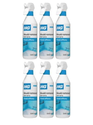 Image of HG Mould Remover Foam Spray, Black Mould & Mildew Cleaner, Removes Stains – 500ml (Pack of 3)