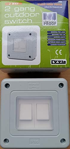 Image of Lyvia IP66 Storm Proof Waterproof 2 Gang 2 Way Outdoor Switch