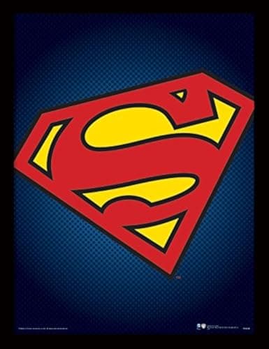 Image of Pyramid International DC Comics (Superman Symbol) 30cm x 40cm Framed, Collectors Print - A Stunning Artwork to Enhance Your Collection or Living Space, One Size