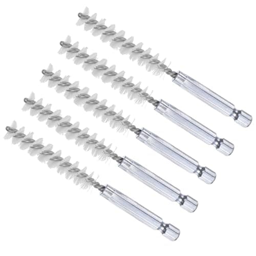 Image of CoCud Bore Brush, 10mm Dia 4 Inch Length, Nylon Cleaning Wire Brushes with 1/4 Inch Hex Shank - (Applications: for Power Drill, Die Grinder), 5-Pieces