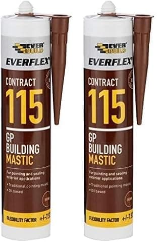Image of Everbuild Everflex 115 Contract GP (General Purpose) Building Mastic, Brown, 285 ml (Pack of 2)
