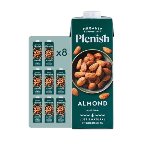 Image of Plenish Unsweetened Organic Almond Milk 1L (Pack of 8)