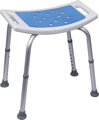 Image of Aidapt Shower Stool with Seat Padding.Height Adjustable,Shower Head Holder,Minimal Assembly,No Tools Required,Non-Slip Ferrules,Integral Seat Handles,Elderly,Disability,Bath Chair