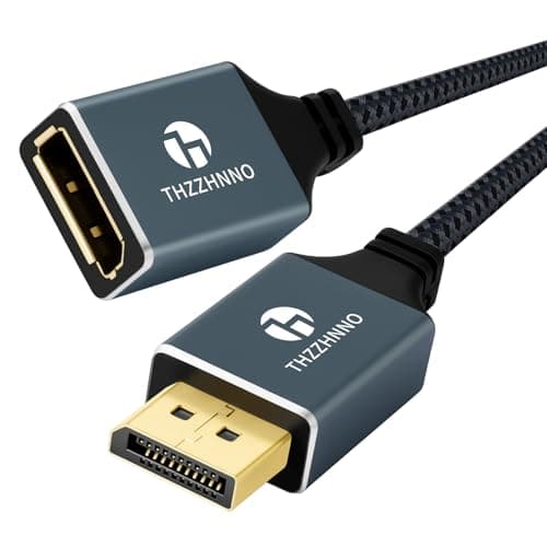 Image of Thzzhnno DisplayPort Extension Cable 2M, DisplayPort 4K Male to Female Cable, DP to DP Extended Lead Supports 4K@60Hz for Gaming Monitor, Graphics, PC