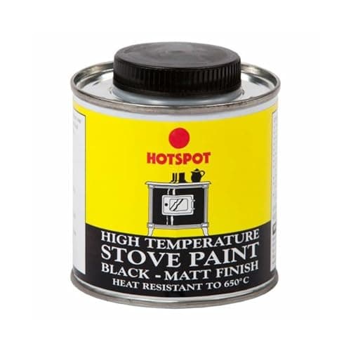 Image of Hotspot Stove Paint Black Matt, Easy to Apply, Prevents Rust and Corrosion, Indoor and Outdoor Use, Protects Against Oxidation, Scratches, Wear, Perfect For Stoves, Fireplaces, Wood Burners, 100ml