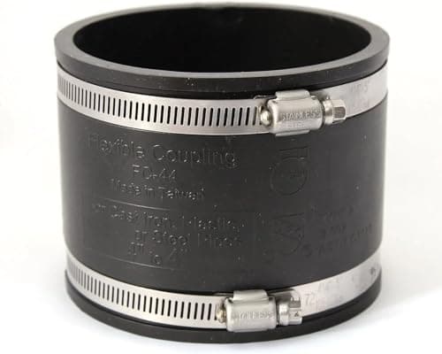 Image of 4" Rubber Coupling 110mm PVC Waste and Soil Drain Repair Pipe Coupler Inc Hose Clips- RUBBERC4 Flexible Repair Coupling