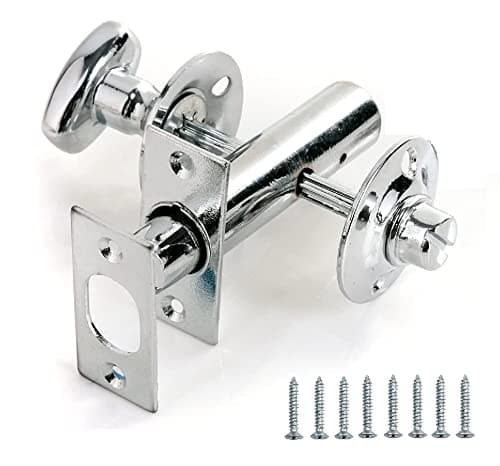 Image of TERF® Heavy Duty Polished Chrome 60mm Thumb Turn Security Bolt Door Lock and Emergency Coin Release Thumb-turn Privacy Door Lock with Fixing Screws For Toilet Bathroom - Pack of 1