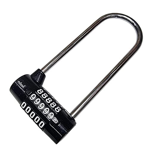 Image of ROLSON QUALITY TOOLS 5 Digit Combination High Security Padlock with Long Shackle 120mm, Black/Silver