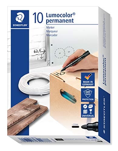 Image of STAEDTLER 352-9 Lumocolor Permanent Marker, Bullet Tip 2mm Line Width - Black (Box of 10)