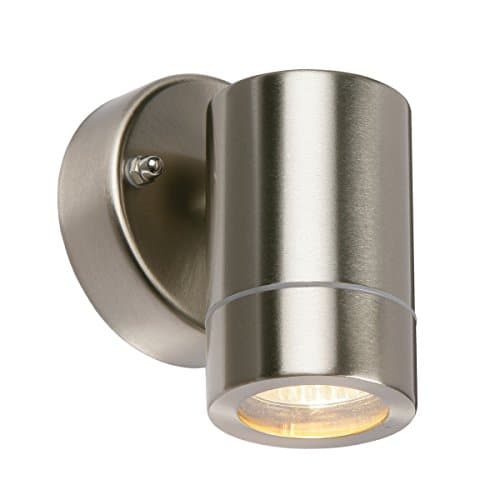 Image of Palin Exterior Interior Stainless Steel Light Outdoor Garden Wall Light Spotlight Downlight GU10 IP44 Rated