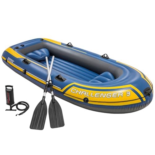 Image of Intex Challenger 3 Boat Set - three man inflatable dinghy with oars and pump #68370