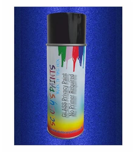 Image of SCOOBYS PAINTS BACK IN THE MIX Security Paint Glass Privacy Window Paint, Quick-Drying High Adhesion Acrylic, No Primer Required, Direct Application, Multiple Colours Available (Dark Blue Metallic)