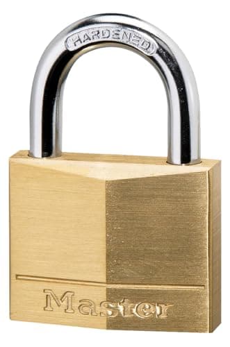 Image of Master Lock 140D Solid Brass Keyed Different Padlock with 1-9/16-Inch Wide Body, 1/4-Inch Shackle