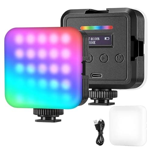 Image of NEEWER Magnetic RGB Video Light, 360° Full Color RGB61 LED Camera Light with 3 Cold Shoe Mounts/CRI 97+/20 Scene Modes/2500K-8500K/2000mAh, Small Panel Light for Portable Photography Selfie Lighting