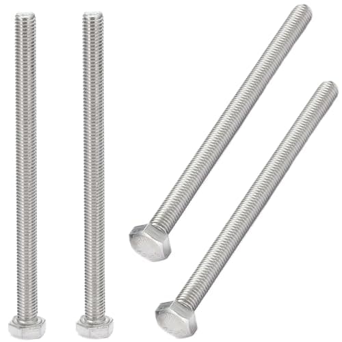 Image of AMLOOPH M8 Bolts, M8 X 120mm Hex Head Cap Screws - A2 Grade Stainless Steel Fully Threaded Hex Bolts for Metal Construction Work, Automotive Machinery (Pack Of 4)