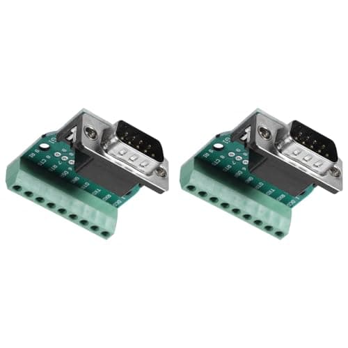 Image of TA-VIGOR 2pcs D-sub DB9 Breakout Board Connector 9 Pin 2 Row Male Plug RS232 Serial Port Solderless Terminal Block Adapter for CNC PC Printer