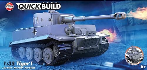 Image of Airfix - QUICKBUILD Model Tank Kit - J6041 Tiger I Building Kit for Kids 6+, Construction Toys for Boys & Girls, Model Making with No Glue - Classic Vehicle Gifts Plastic Craft Set