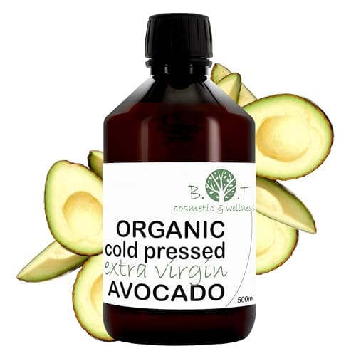 Image of B.O.T cosmetic & wellness - Organic Avocado Oil, Cold Pressed & Vitamin Rich, For Face, Body, Hair, Nails & Baby Skin, Quick Absorption & Revitalizing, Green, 500 ml (Pack of 1)