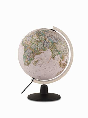 Image of Tecnodidattica – NATGEO Executive Globe | Illuminated and revolving |Political and physical cartography in vintage National Geographic style | Text in English | 12"/30cm Diameter