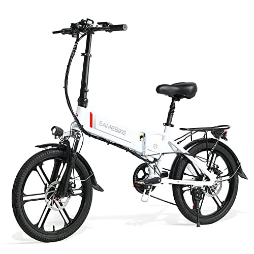 Image of SAMEBIKE Folding 20" Electric Bike with Removable 48V 10.4AH Lithium Battery for Adults, Folding Electric Bicycle Commuter Ebike with 7 Speed Shifter Electric Bicycle Quick Delivery