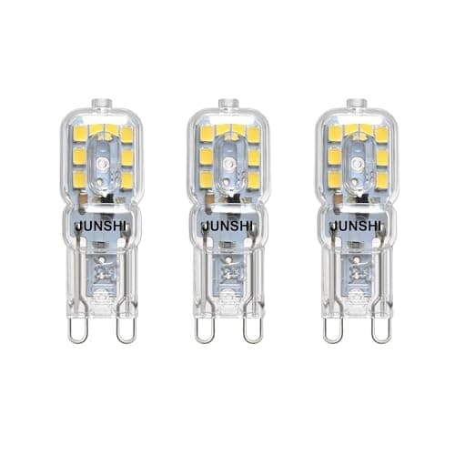 Image of JUNSHI G9 LED Bulb,2.5W to 20W,6500K Cool White,230 Lumens,360° Beam Angle with Transparent Lens,AC220-240V LED Light Bulb,Non Dimmable,Pack of 3