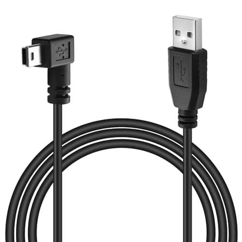 Image of USB A Male To Mini USB Cable 90 Degree Right Angle Mini 5P Data Sync Charge Cord For Garmin Dash Cam Car GPS Navigator DVR Digital Camera GoPro Hero 4 3+ (1.8M)