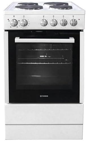 Image of Teknix TKES54W 50cm Solid Plate Single Cavity Electic Cooker - White