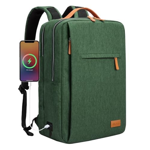 Image of Hp hope Laptop Backpack for Women Travel, Durable Backpacks Carry On, with USB Charging Port, Fits 15.6 Inch Laptop, Waterproof, Resistant Luggage Business Weekender Bag, Green