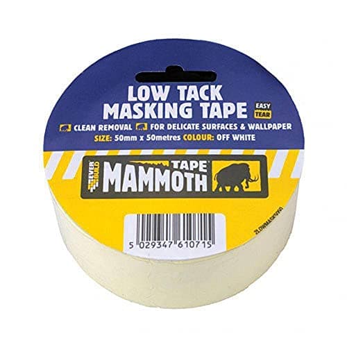 Image of Everbuild Mammoth Low Tack Masking Tape – Easy Tear – Off White – 25mm x 25m