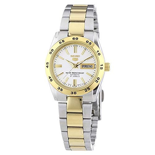 Image of Seiko 5 Womens Analogue Mechanical Hand-Wind Watch with Stainless Steel Bracelet SYMG42K1