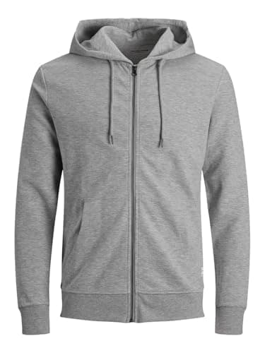 Image of Jack and Jones Men Zip Hoodie Light Grey M