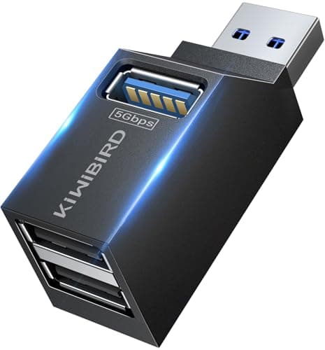 Image of KiWiBiRD Mini USB Hub with Multi port (1x USB 3.0, 2 x USB2.0), USB Splitter Extension Adapter for Laptop, MacBook, Desktop PC Compatible with Flash Drive Printer Keyboard Mouse Headset Gamepad