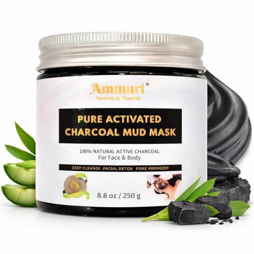 Image of Pure Activated Charcoal Face & Body Mud Mask for Men & Women 250g – Pure Clay Black Charcoal Detox Face Mask, Deep Cleansing Skin Care & Excess Oil, 100% Natural & Organic