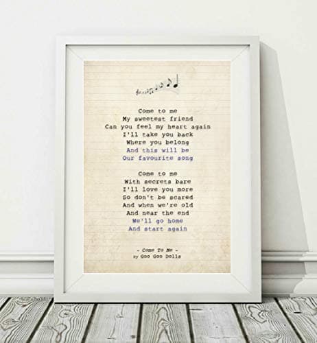 Image of Didymus Co Goo Goo Dolls - Come To Me - Song Lyric Art Poster Print (UNFRAMED) - Sizes A4 A3 (A4)