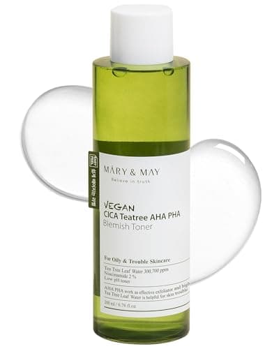Image of Mary&May Vegan CICA Tea Tree AHA PHA Blemish Toner - Oil Control and Skin Soothing Exfoliating Face Toner