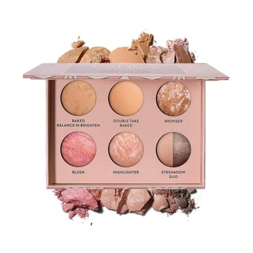 Image of LAURA GELLER Baked Icons Complete Full Face Palette, Golden Medium | All-in-One Makeup Palette with Baked Foundations, Blush, Bronzer, Highlighter, Eyeshadows | Coverage for Mature Skin