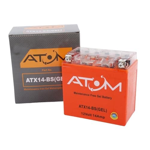Image of ATX14-BS - Atom Gel Motorcycle Battery Factory Sealed 12V 14Ah