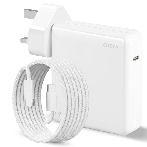 Image of COOYA 140W USB C Super Fast Charger, for MacBook Pro 16, 15, 14, 13 Inch, for MacBook Air 13 Inch, Compatible with iPad and all Type C Device, Compatible with MacBook Pro Charger, Laptop Power Adapter