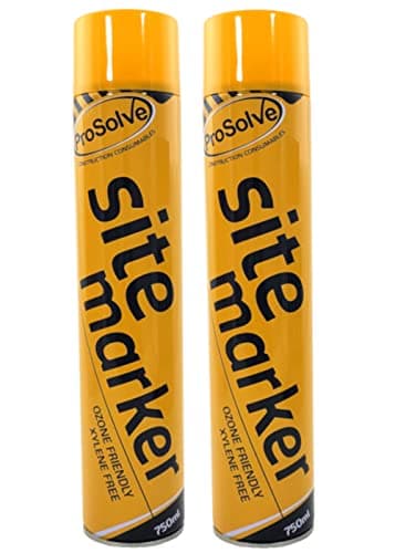 Image of (PACK OF 2) Large 750ml YELLOW Line Marking Spray paint survey builders marker Sports Grounds