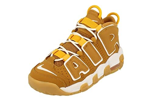 Image of NIKE Air More Uptempo GS Basketball Trainers DQ4713 Sneakers Shoes (UK 5 US 5.5Y EU 38, Wheat White Pollen 700)