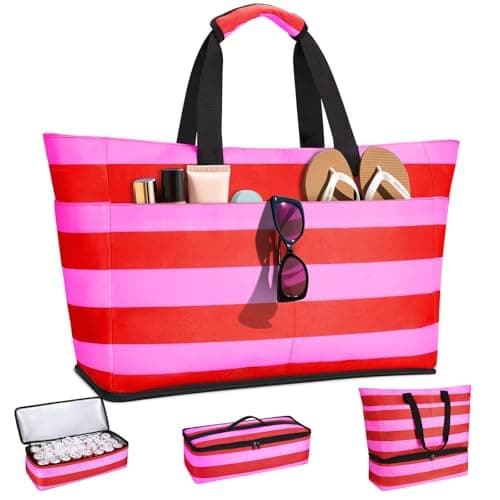 Image of CIRYCASE Beach Bag with Cooler, 54L Extra Large Beach Bags for Women, Waterproof Summer Zipped Beach Tote Bag with Wet Compartment, Essentials Family Foldable Travel Bags for Pool Shopping Gym Picnic